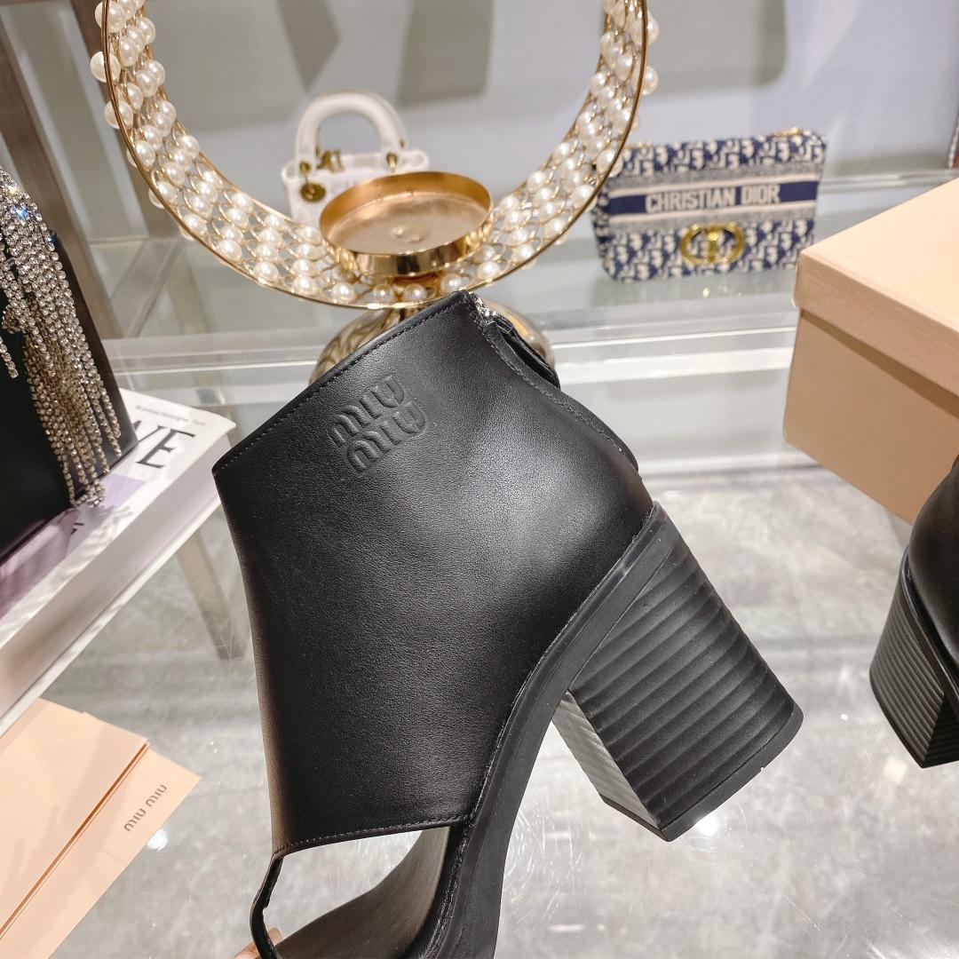 Miu Miu Leather Thong Booties - DopestKickz