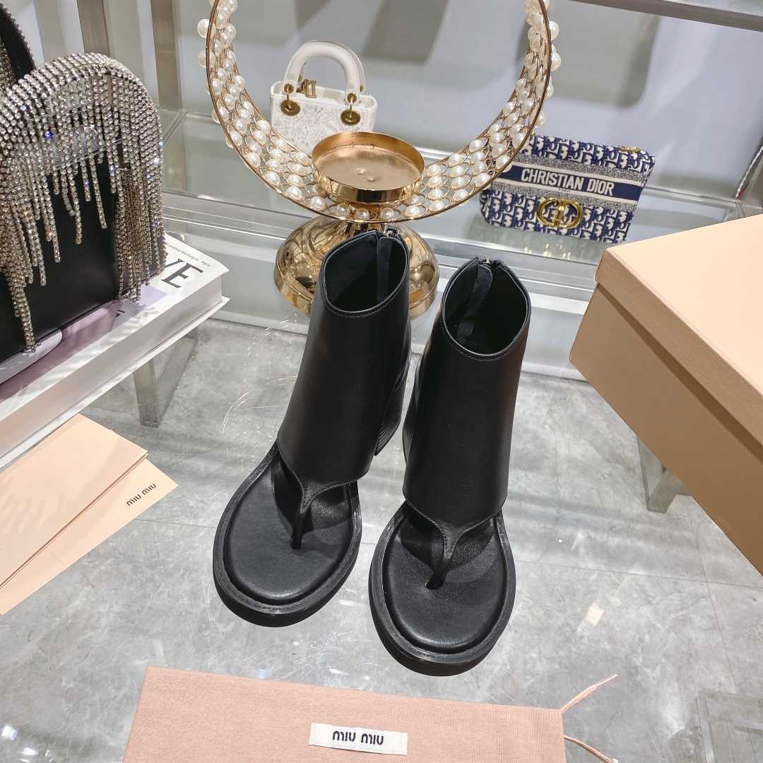 Miu Miu Leather Thong Booties - DopestKickz