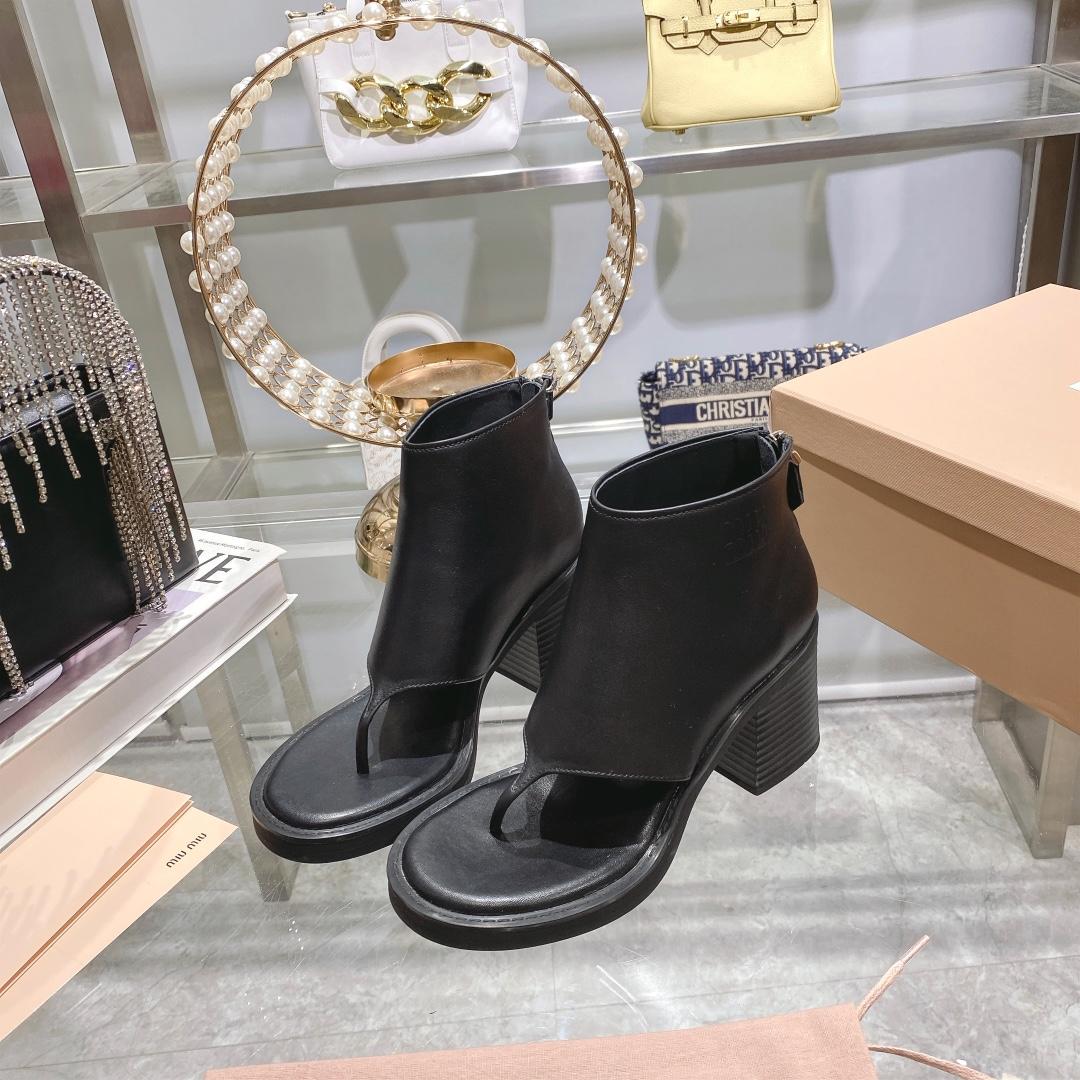 Miu Miu Leather Thong Booties - DopestKickz