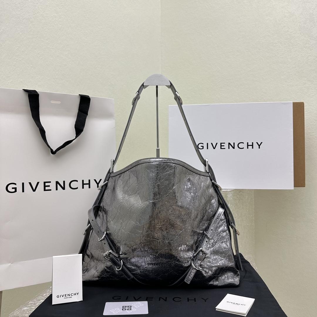 Givenchy Medium Voyou Bag In Laminated Leather(32-37-6.5cm) - DopestKickz