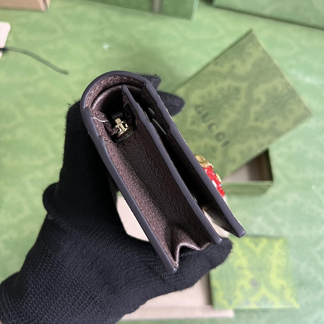 Gucci Card Case Wallet With Double G Strawberry - DopestKickz