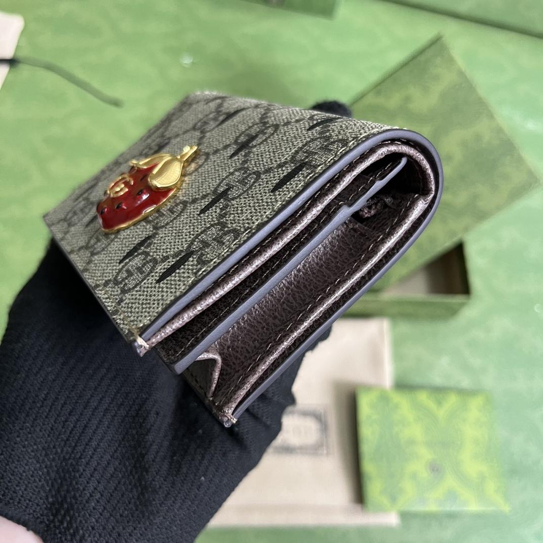 Gucci Card Case Wallet With Double G Strawberry - DopestKickz
