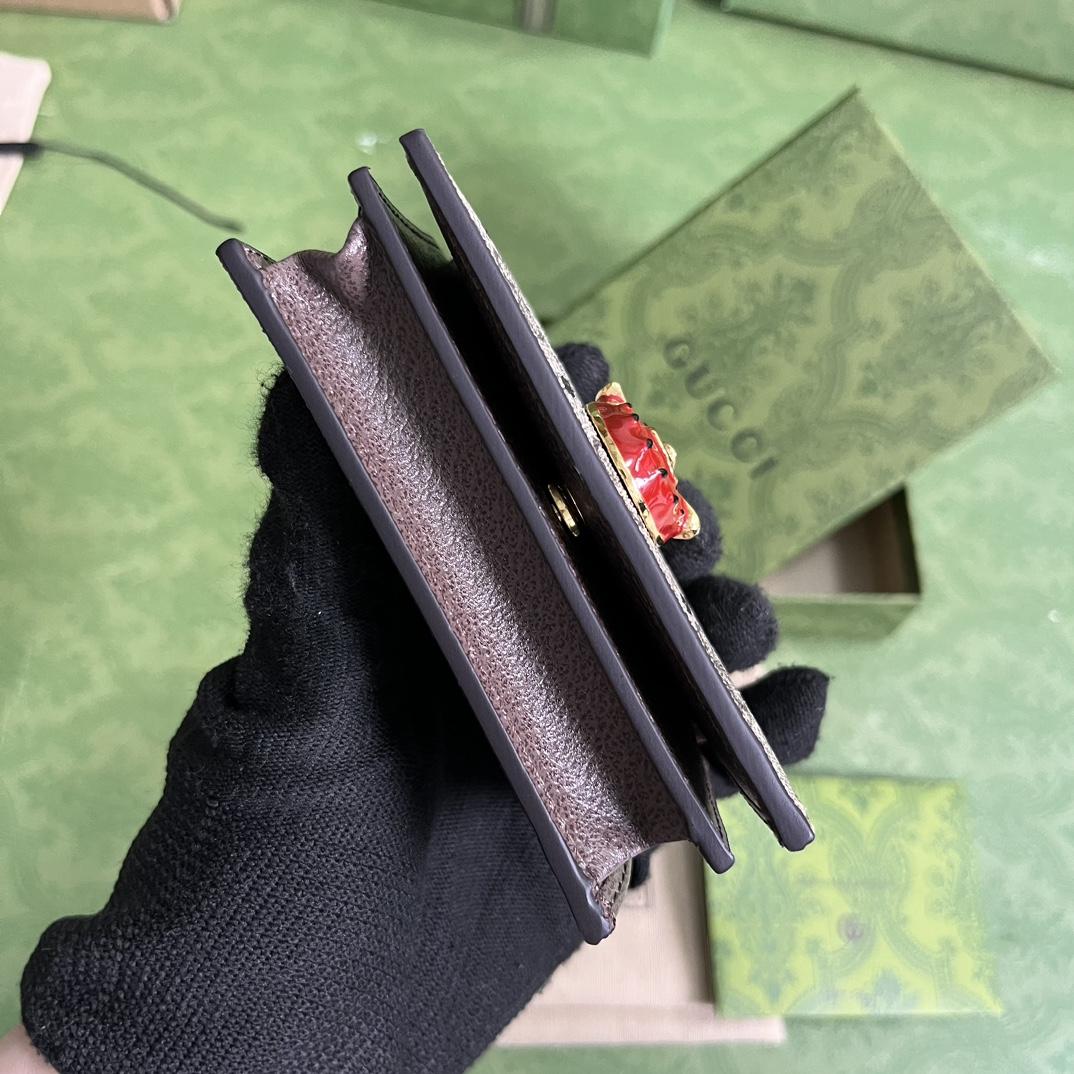 Gucci Card Case Wallet With Double G Strawberry - DopestKickz