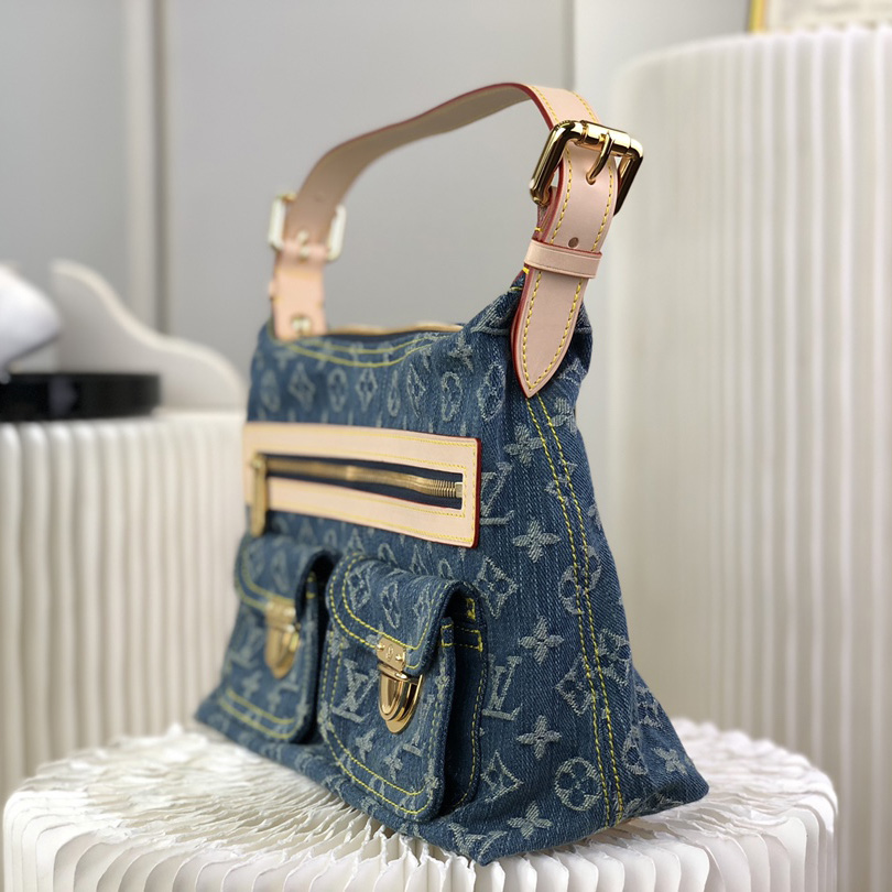 Louis VuittonVanity Monogram Denim Baggy PM Shoulder Bag (30×10×19cm)   M44464 - DopestKickz