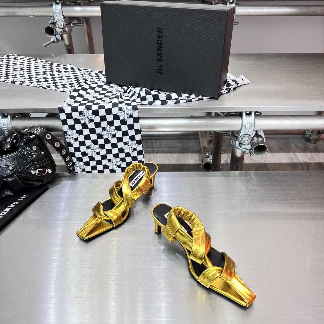 JIl Sander High-Heeled Leather Sandals  - DopestKickz