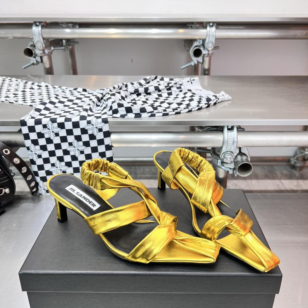 JIl Sander High-Heeled Leather Sandals  - DopestKickz