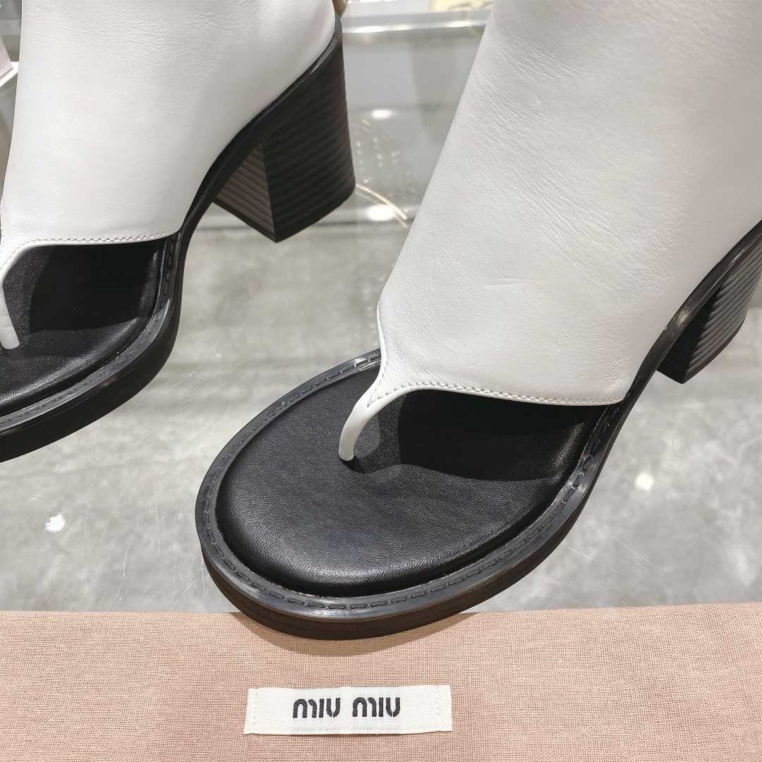 Miu Miu Leather Thong Booties - DopestKickz