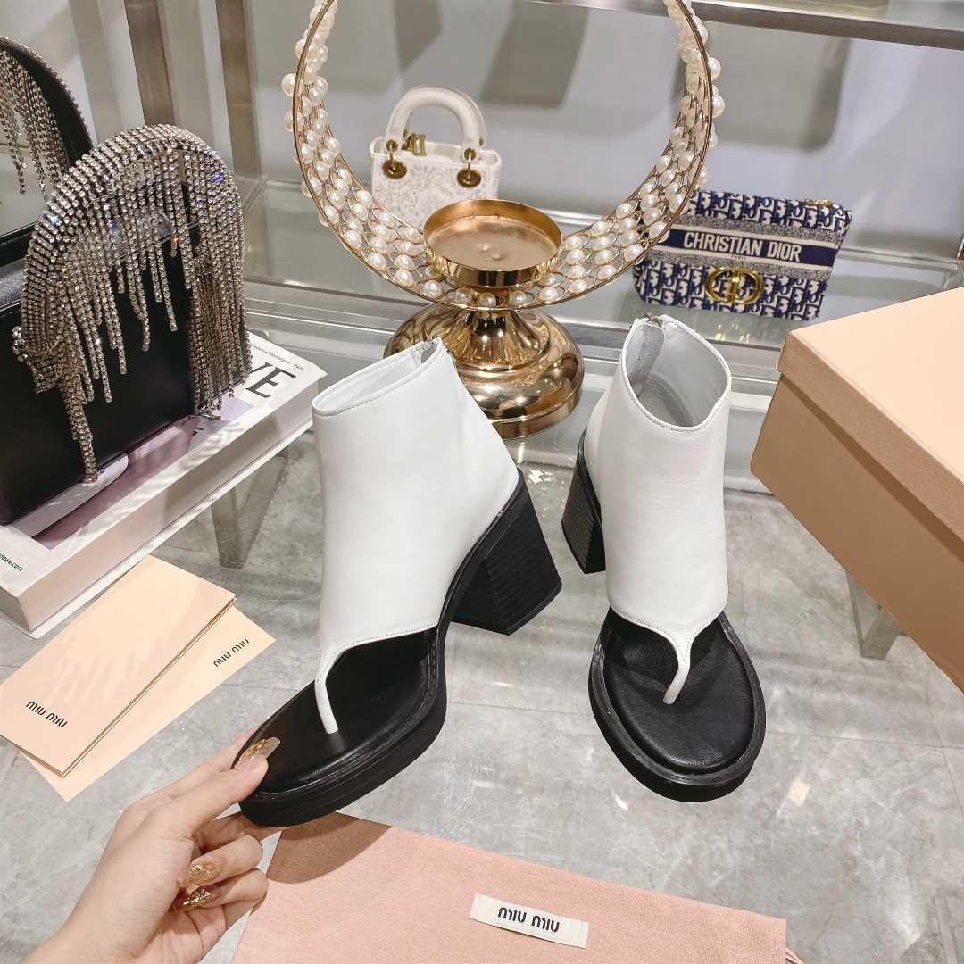 Miu Miu Leather Thong Booties - DopestKickz