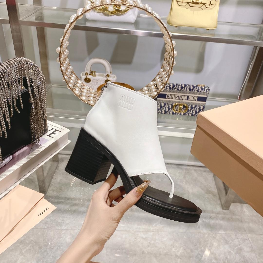 Miu Miu Leather Thong Booties - DopestKickz