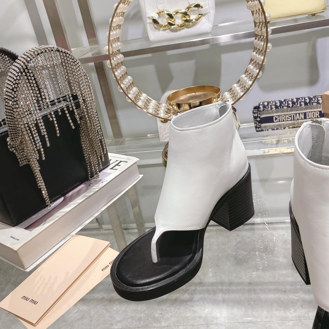 Miu Miu Leather Thong Booties - DopestKickz