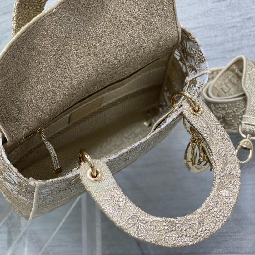 Dior Medium Dior Or Lady D-lite Bag - DopestKickz