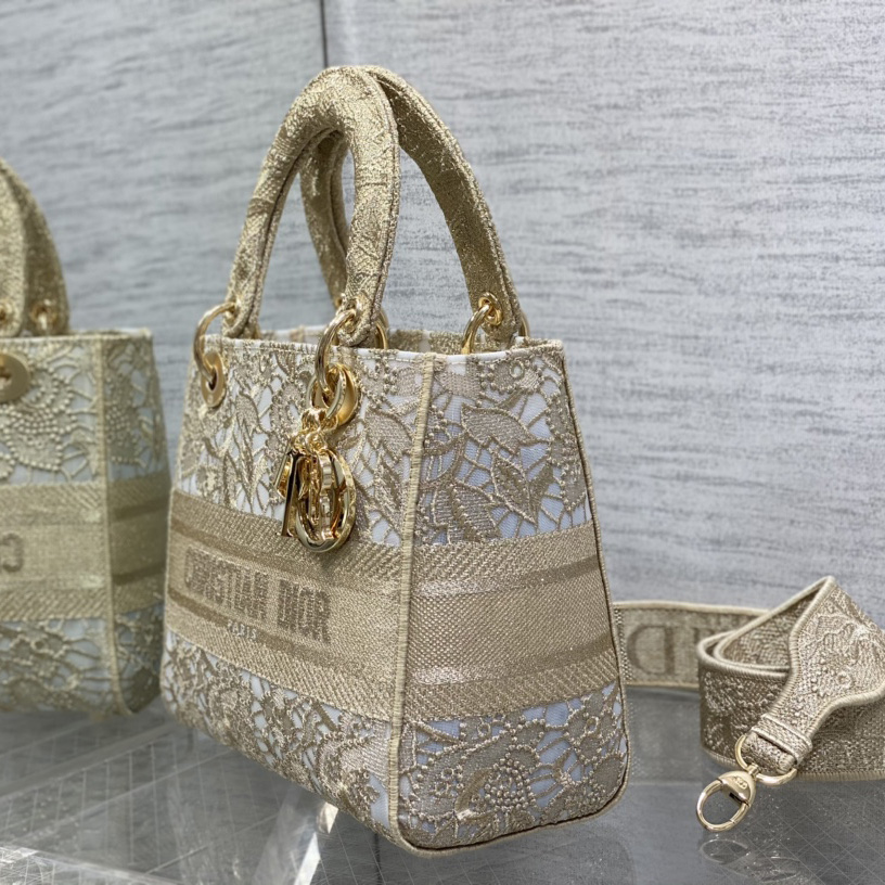Dior Medium Dior Or Lady D-lite Bag - DopestKickz