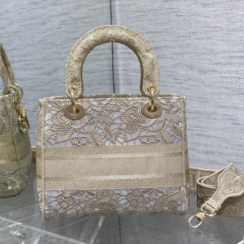 Dior Medium Dior Or Lady D-lite Bag - DopestKickz