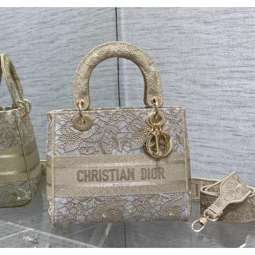 Dior Medium Dior Or Lady D-lite Bag - DopestKickz