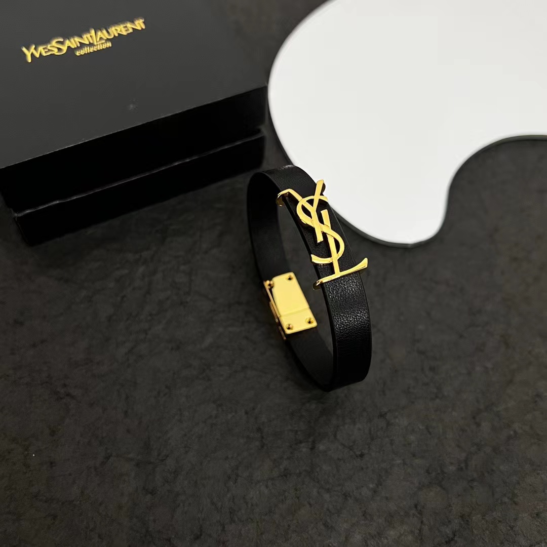 Saint Laurent Leather Bracelet - DopestKickz