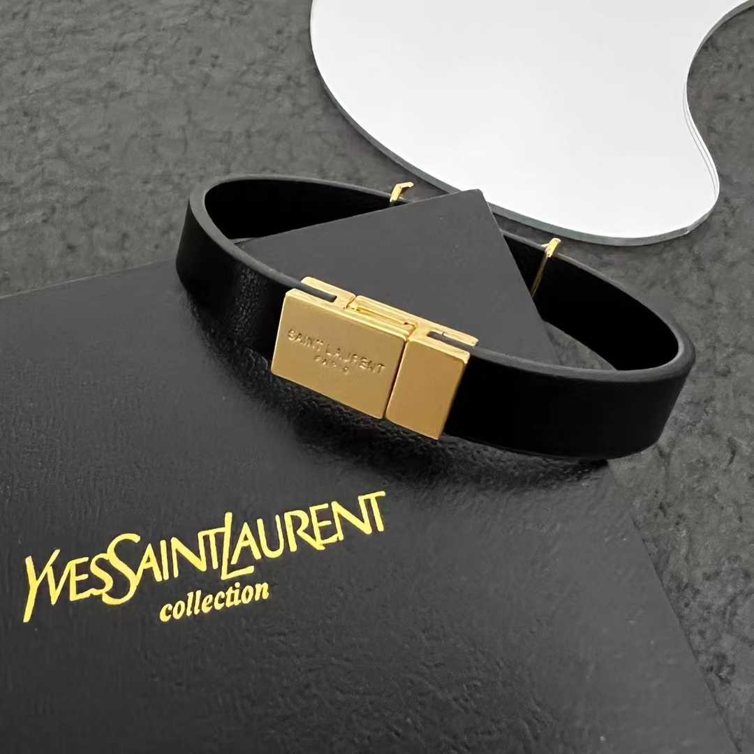 Saint Laurent Leather Bracelet - DopestKickz