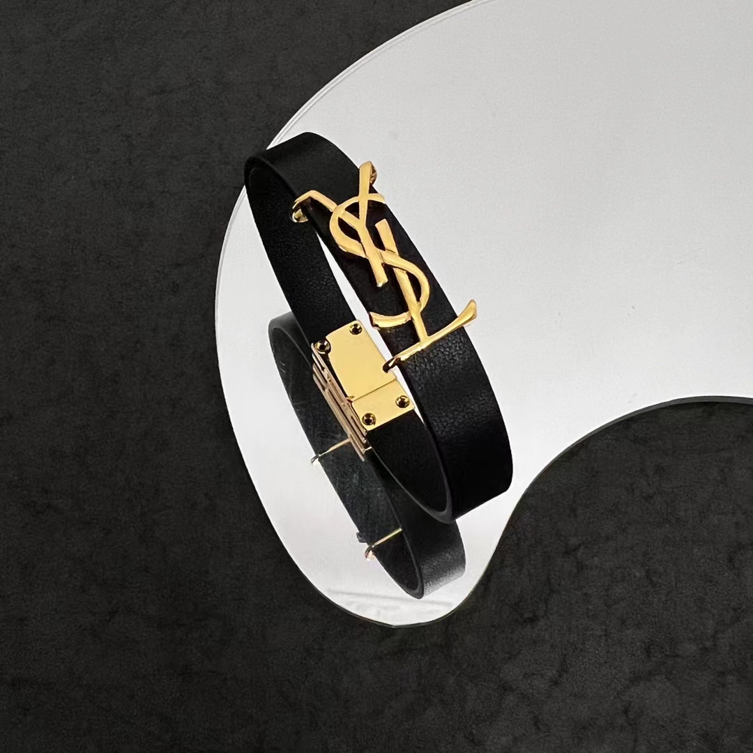 Saint Laurent Leather Bracelet - DopestKickz