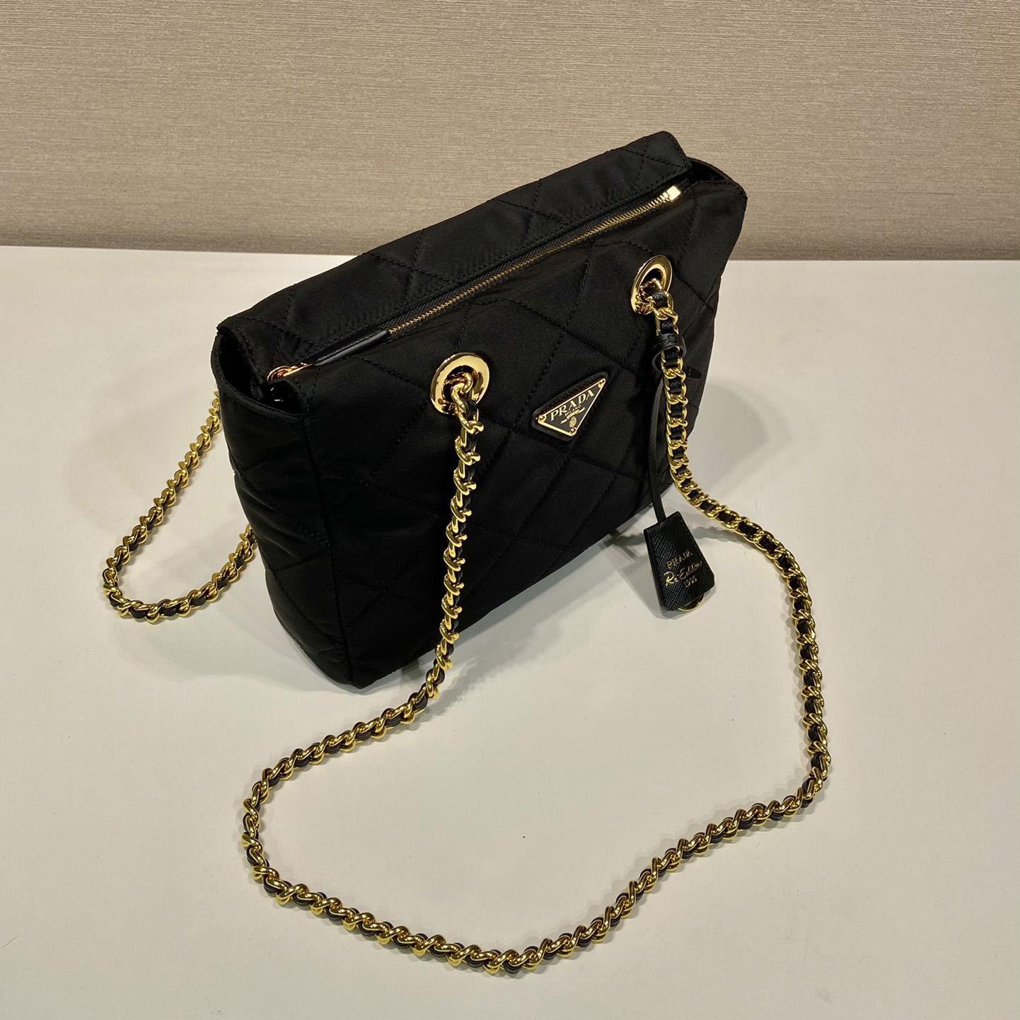 Prada Nylon Tessuto Impuntu Quilted Shoulder Bag Black (25-24-5cm) - DopestKickz