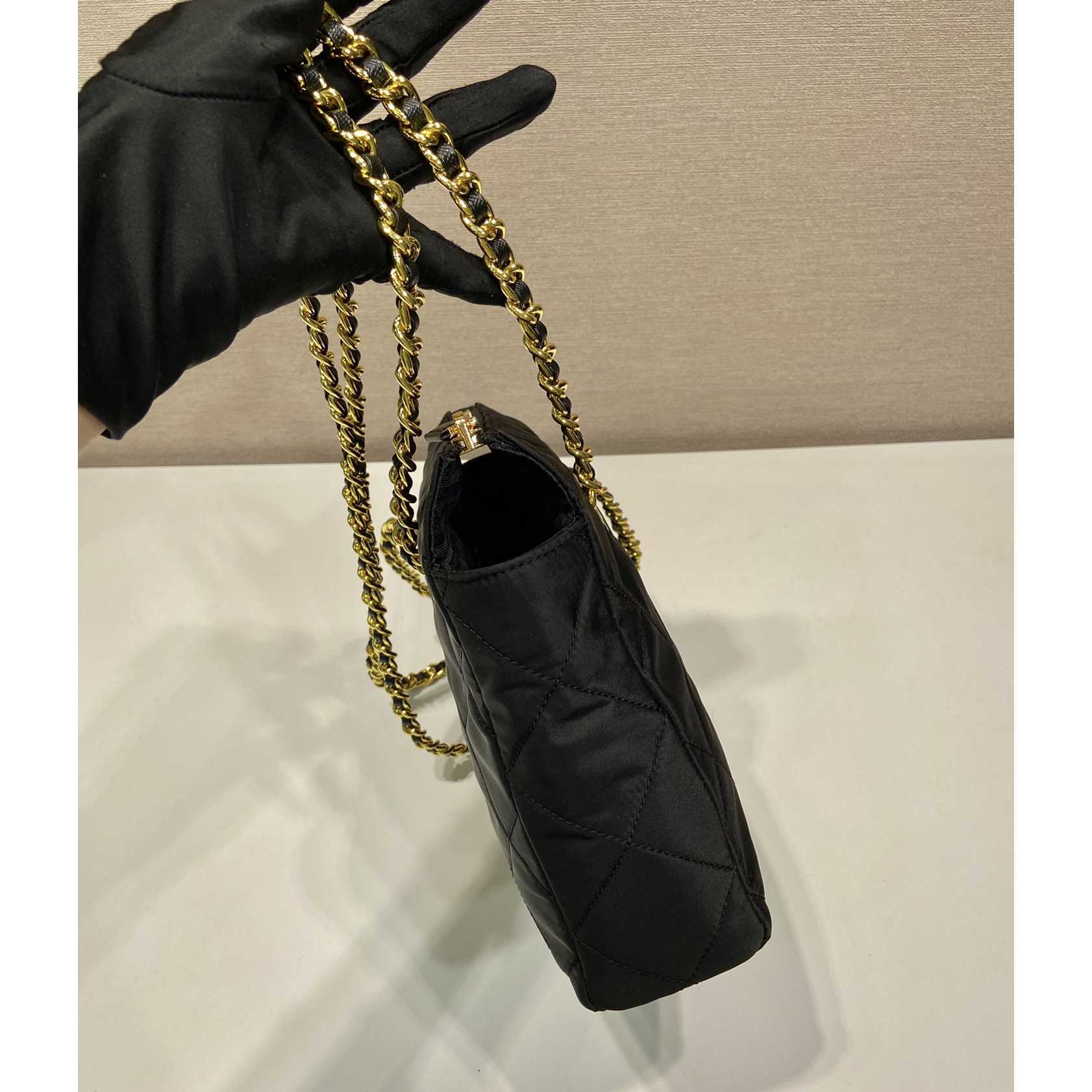 Prada Nylon Tessuto Impuntu Quilted Shoulder Bag Black (25-24-5cm) - DopestKickz