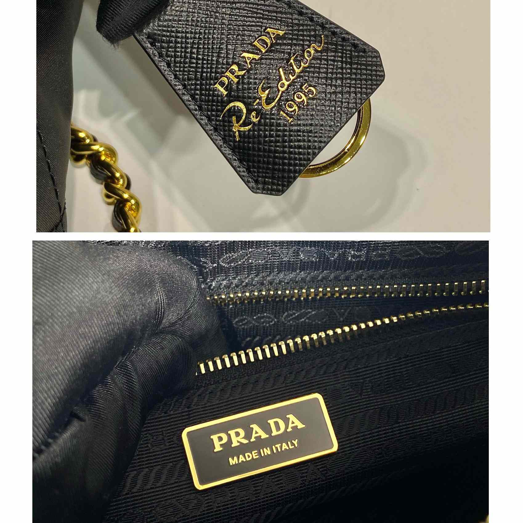Prada Nylon Tessuto Impuntu Quilted Shoulder Bag Black (25-24-5cm) - DopestKickz