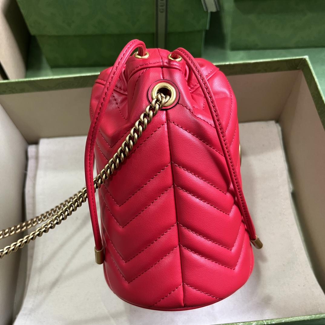 Gucci GG Marmont Matelassé Mini Bucket Bag  (19-17-13cm) - DopestKickz