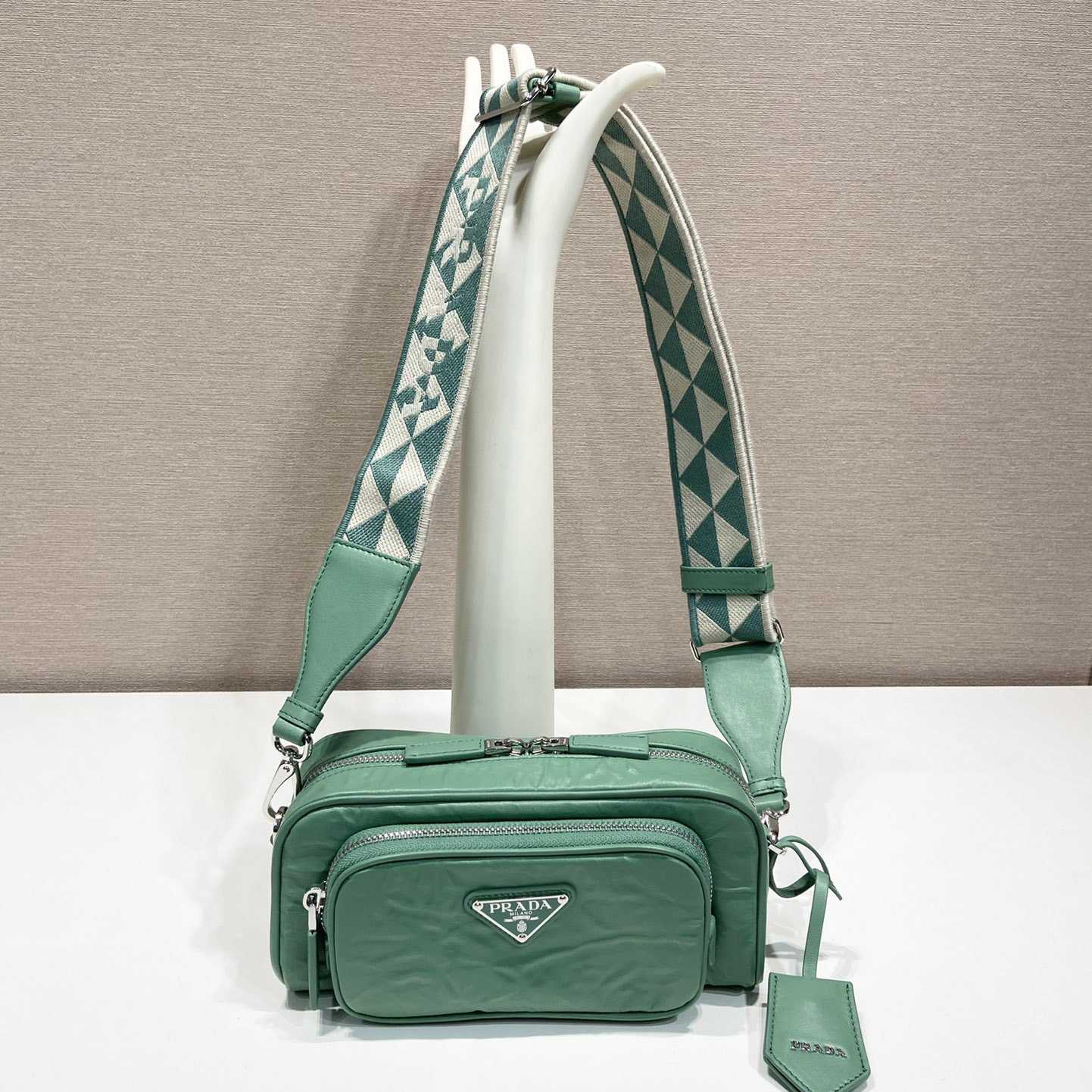 Prada Nappa Antique Leather Multi-pocket Shoulder Bag - DopestKickz