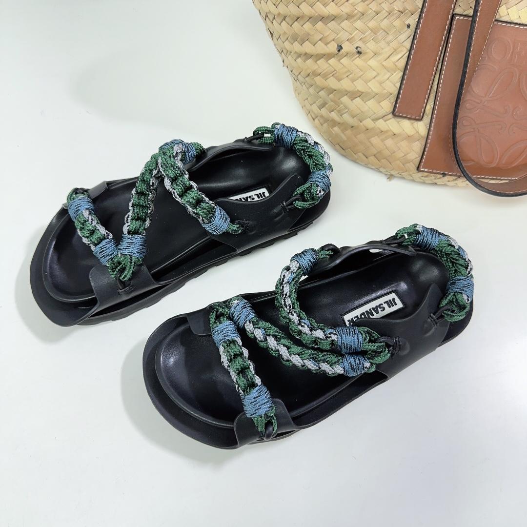 JIl Sander Leather Sandals - DopestKickz