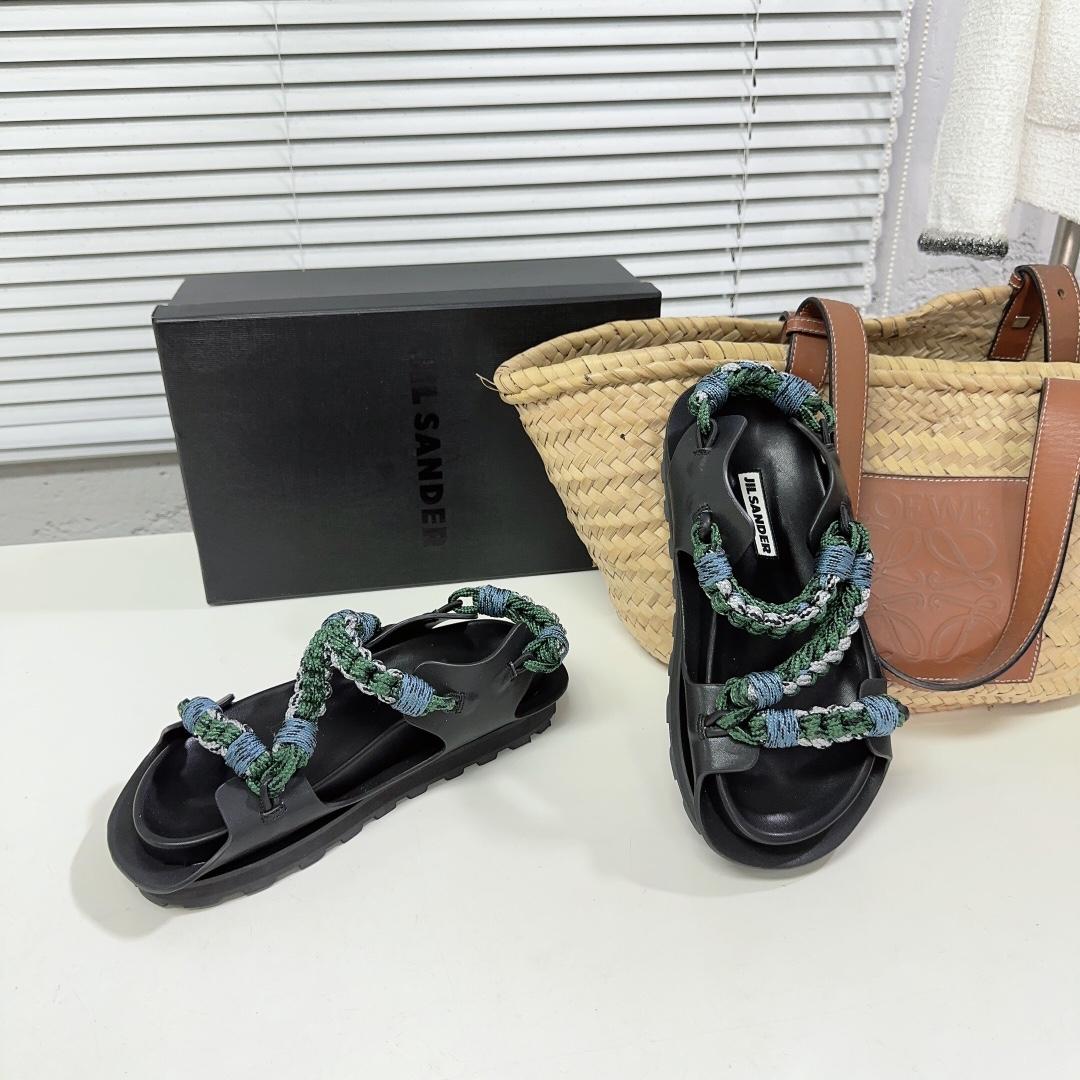 JIl Sander Leather Sandals - DopestKickz