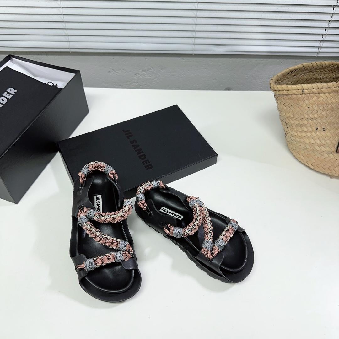 JIl Sander Leather Sandals - DopestKickz