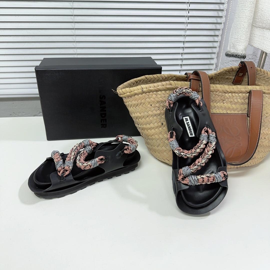 JIl Sander Leather Sandals - DopestKickz