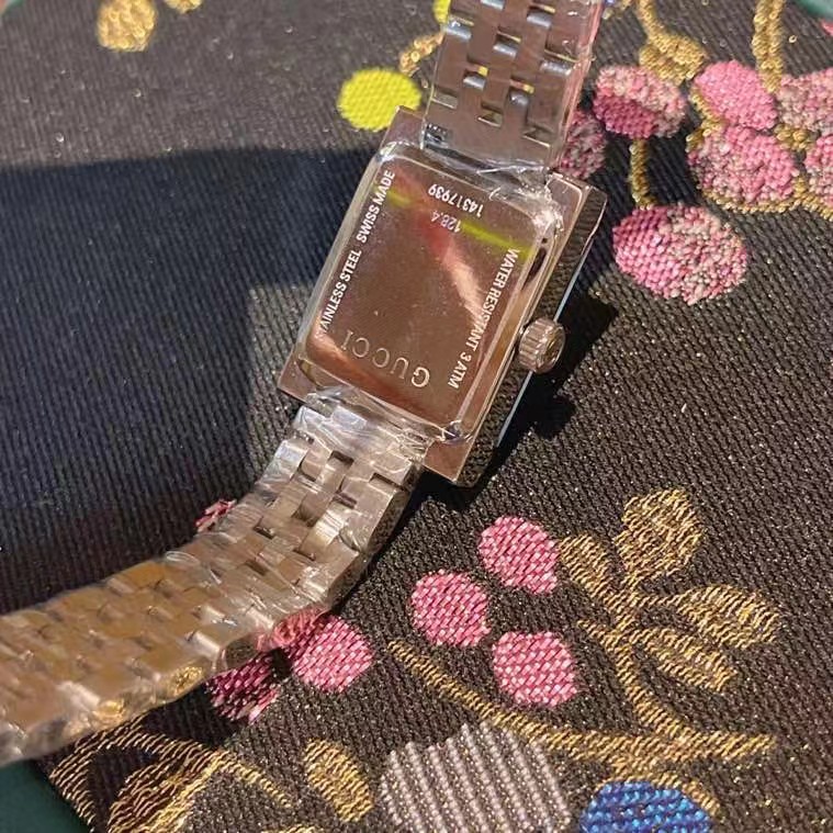 Gucci G-Frame Black Diamond Dial Steel Women's Watch YA128507 - DopestKickz