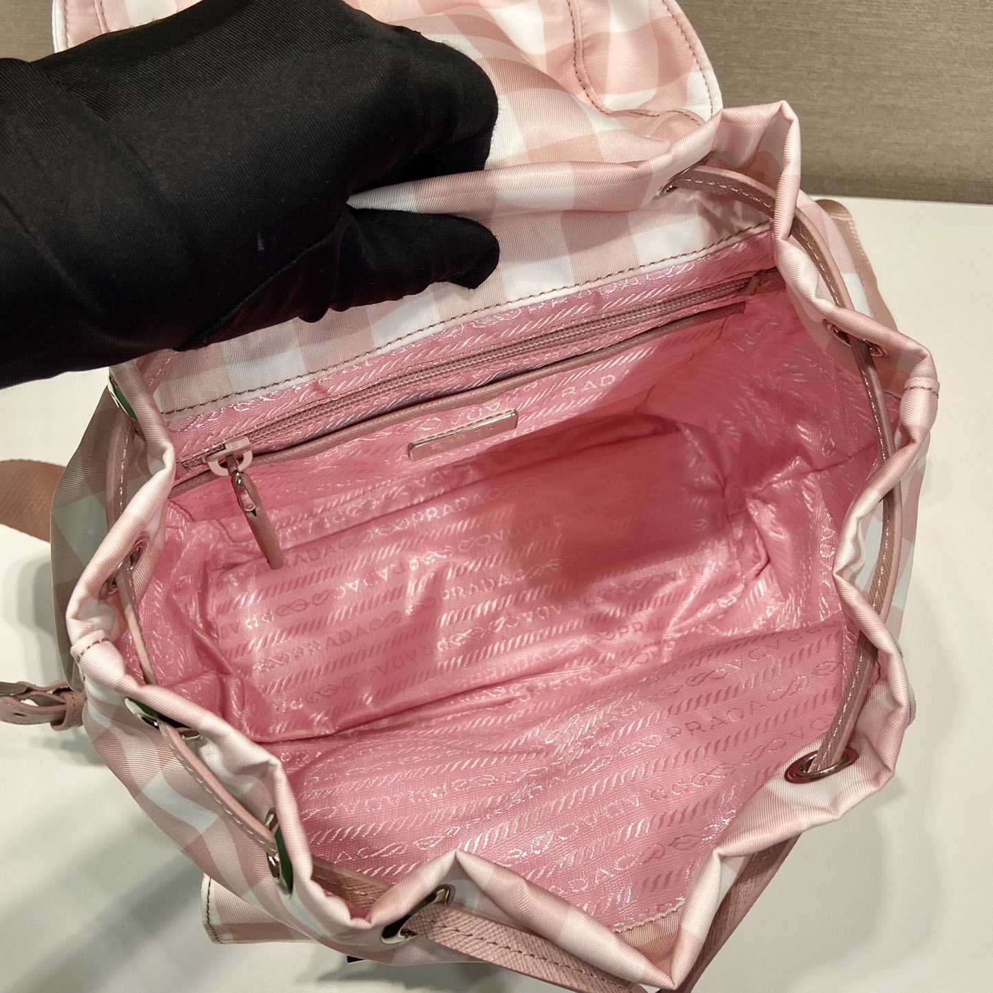 Prada Small Printed Re-Nylon Backpack - DopestKickz