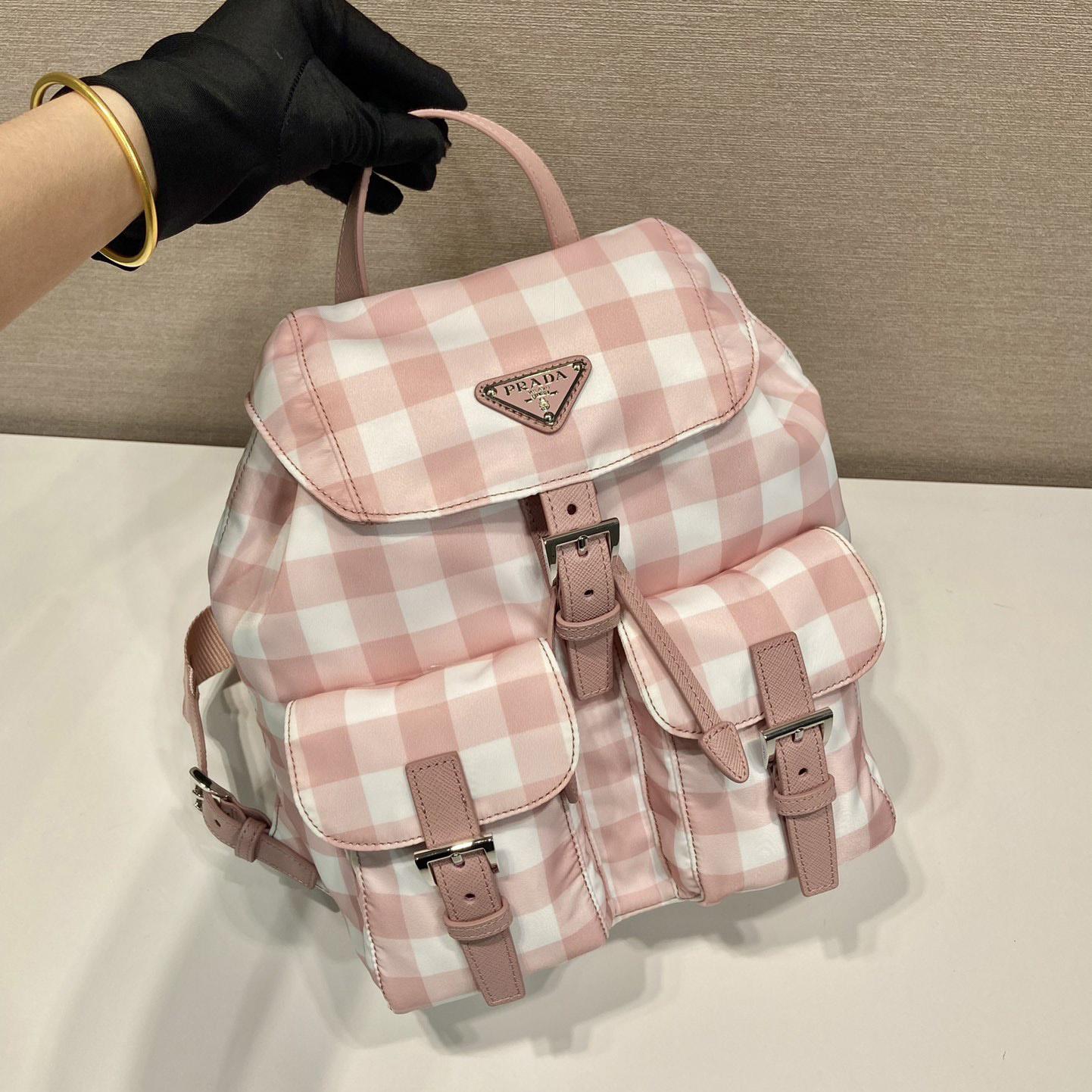 Prada Small Printed Re-Nylon Backpack - DopestKickz
