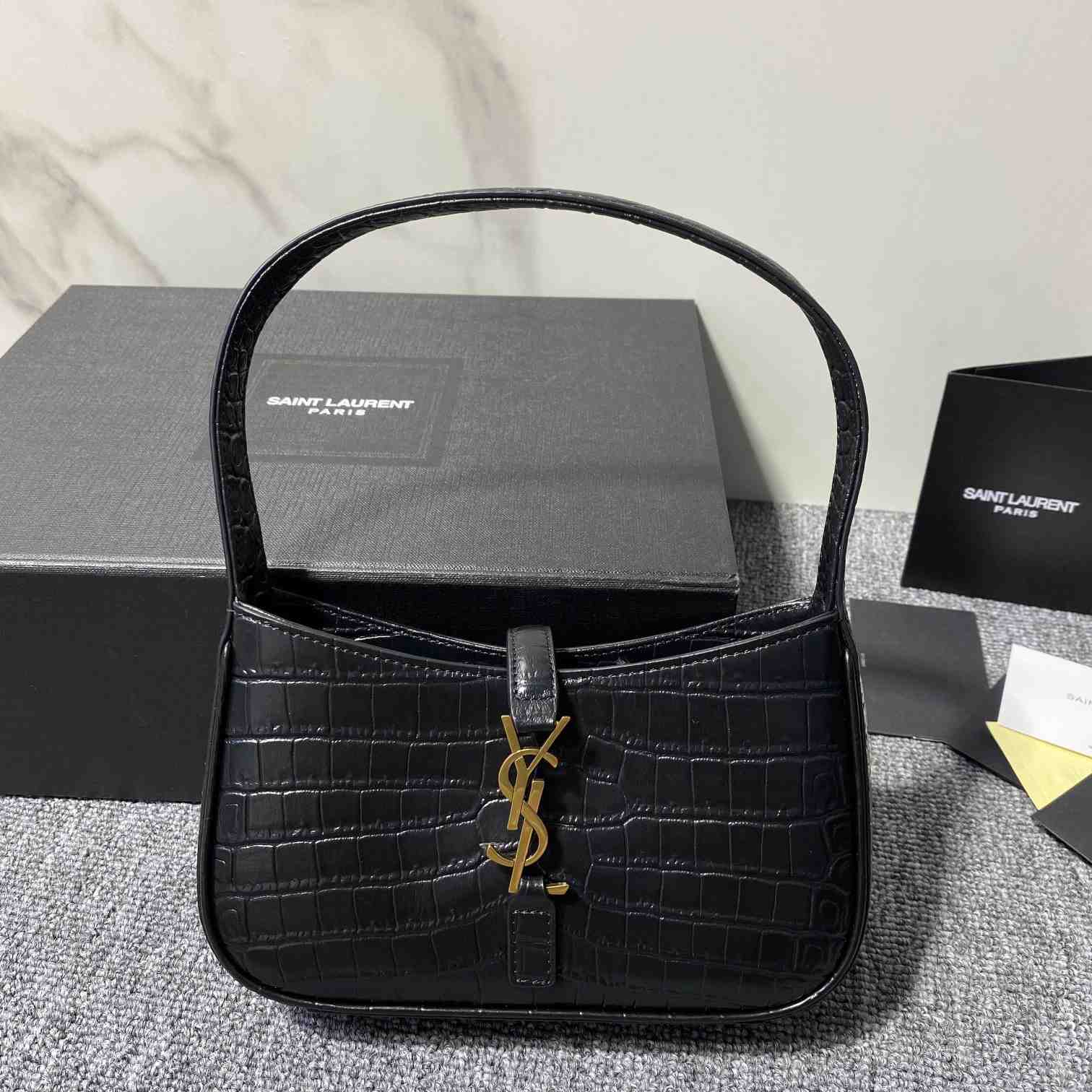 Saint Laurent 5A7 Crocodile-embossed Shoulder Bag(19x12.5x4.5) - DopestKickz