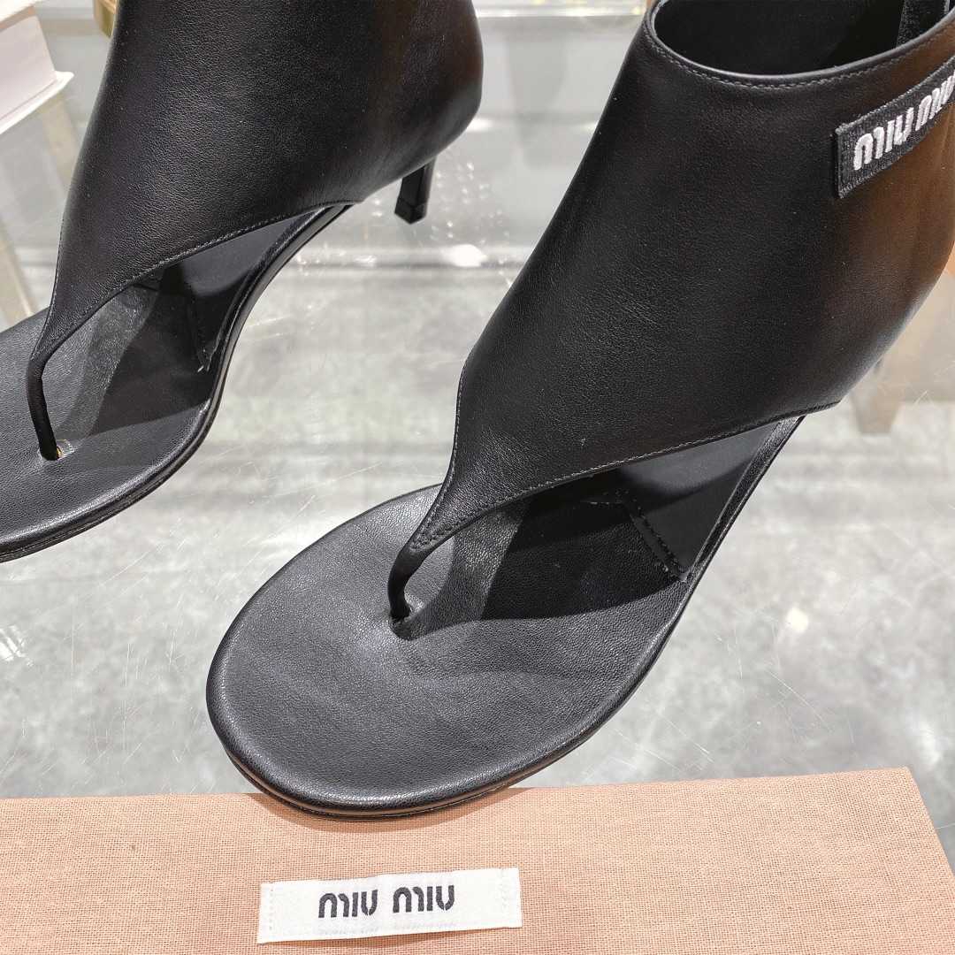 Miu Miu Leather Thong Booties - DopestKickz