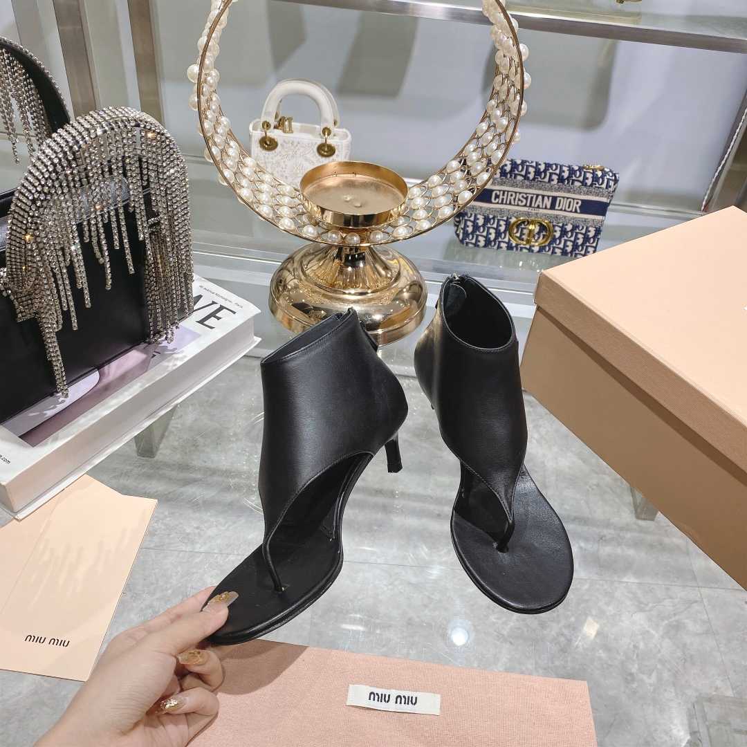 Miu Miu Leather Thong Booties - DopestKickz