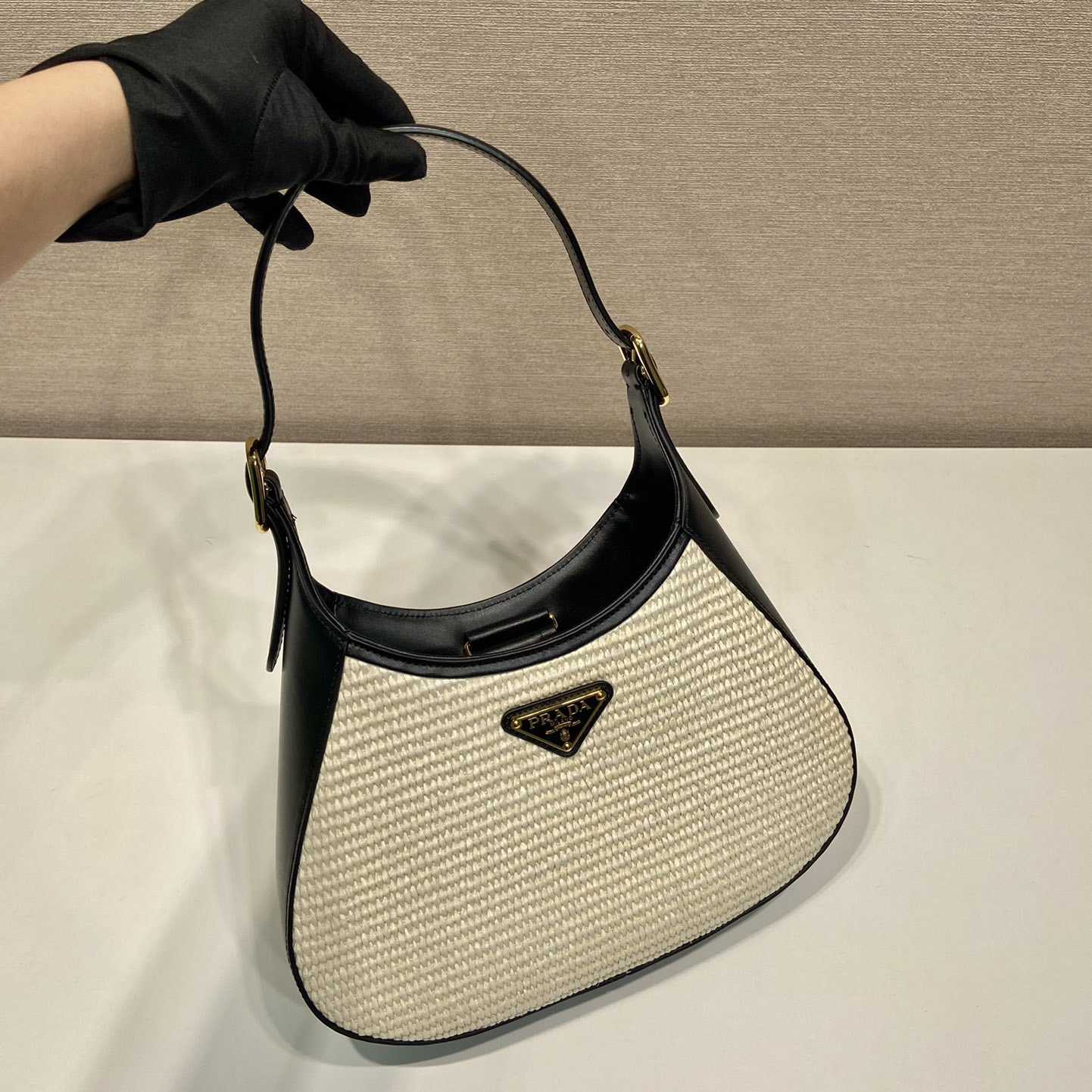 Prada Fabric And Leather Shoulder Bag - DopestKickz