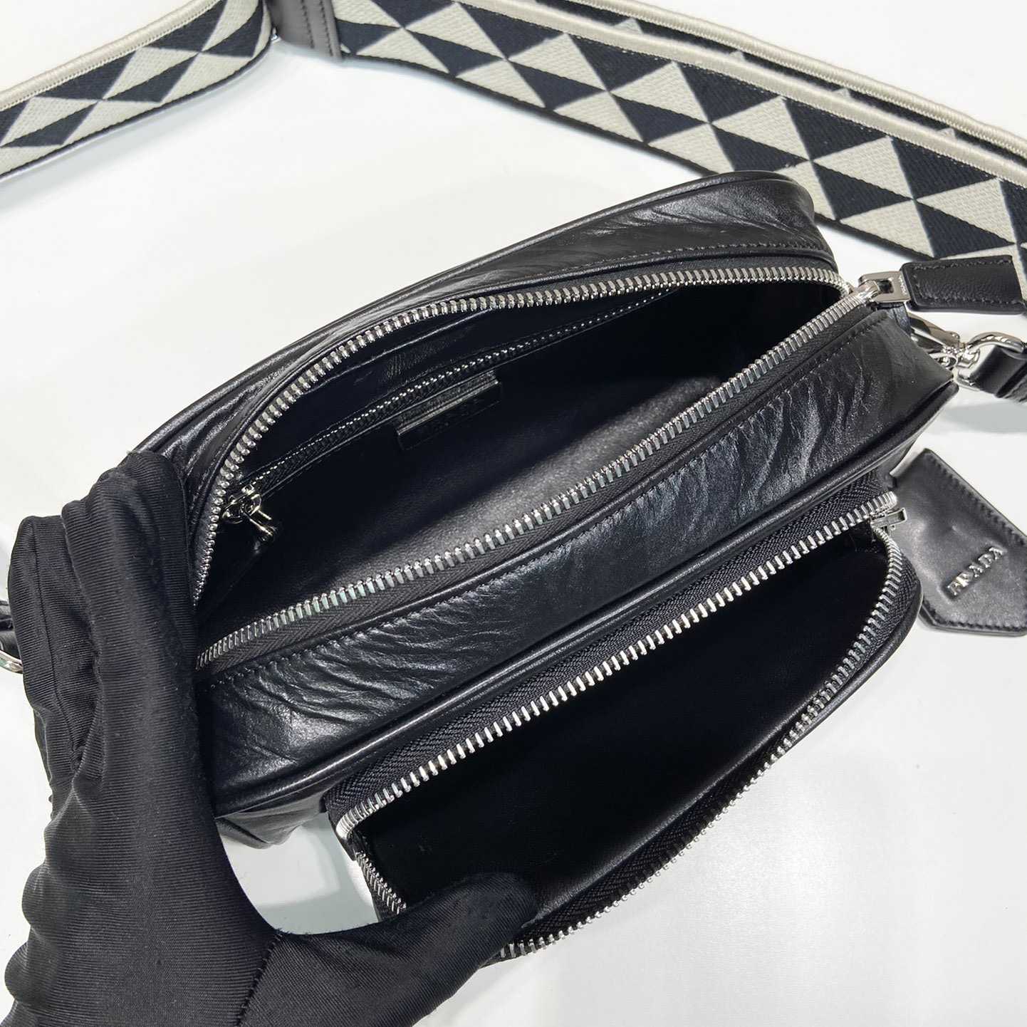 Prada Nappa Antique Leather Multi-pocket Shoulder Bag - DopestKickz