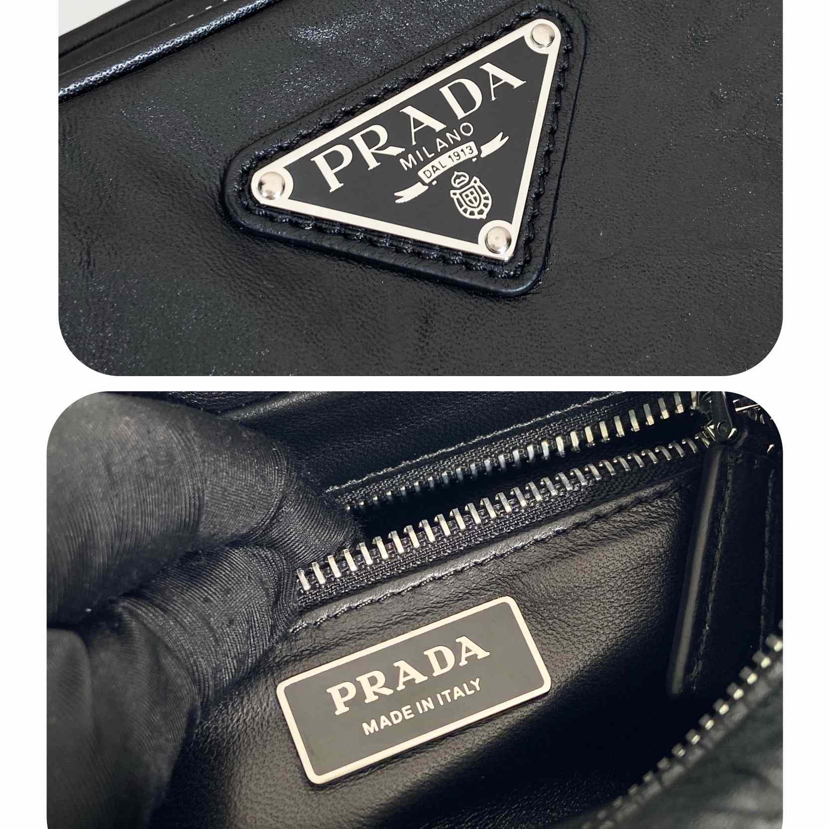 Prada Nappa Antique Leather Multi-pocket Shoulder Bag - DopestKickz
