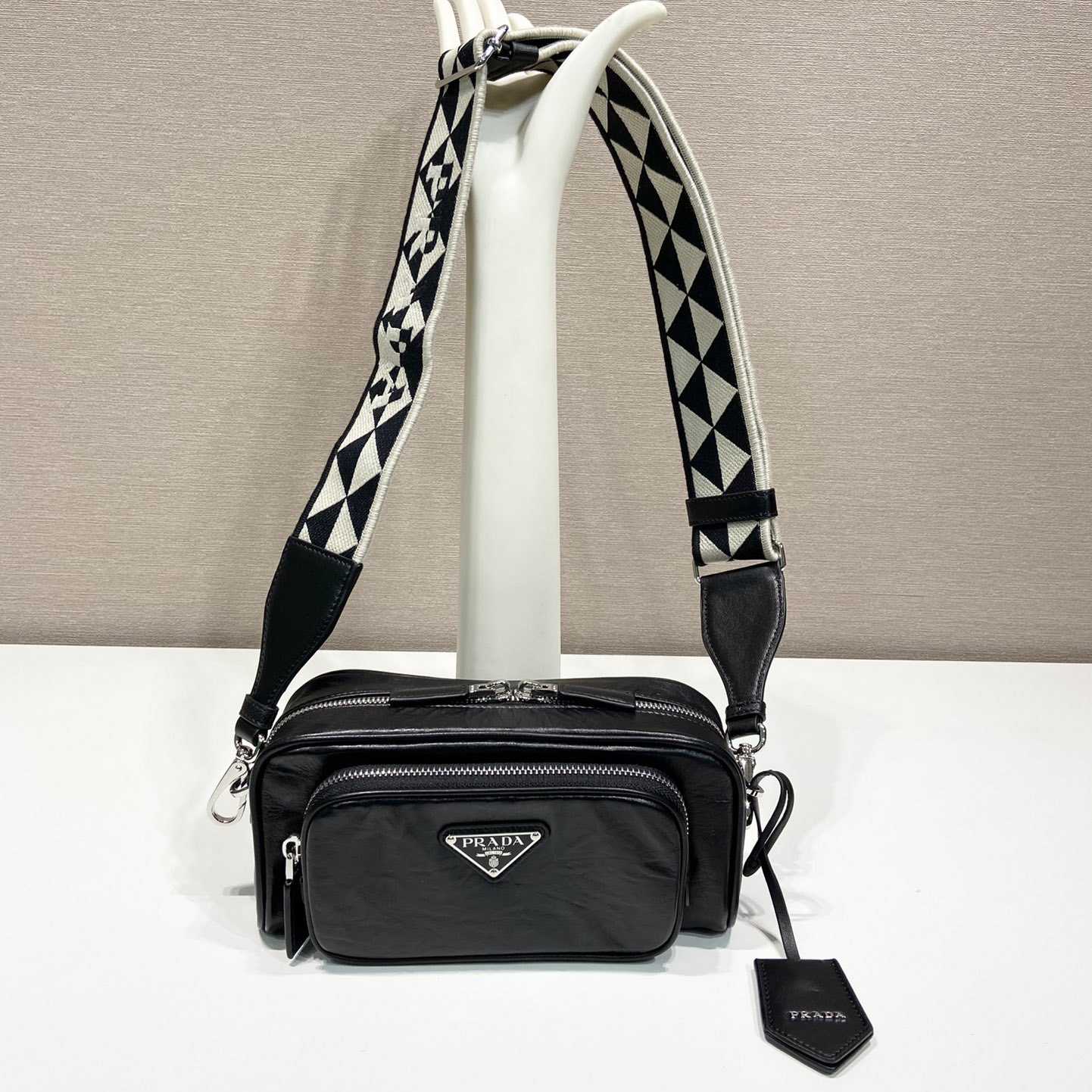 Prada Nappa Antique Leather Multi-pocket Shoulder Bag - DopestKickz
