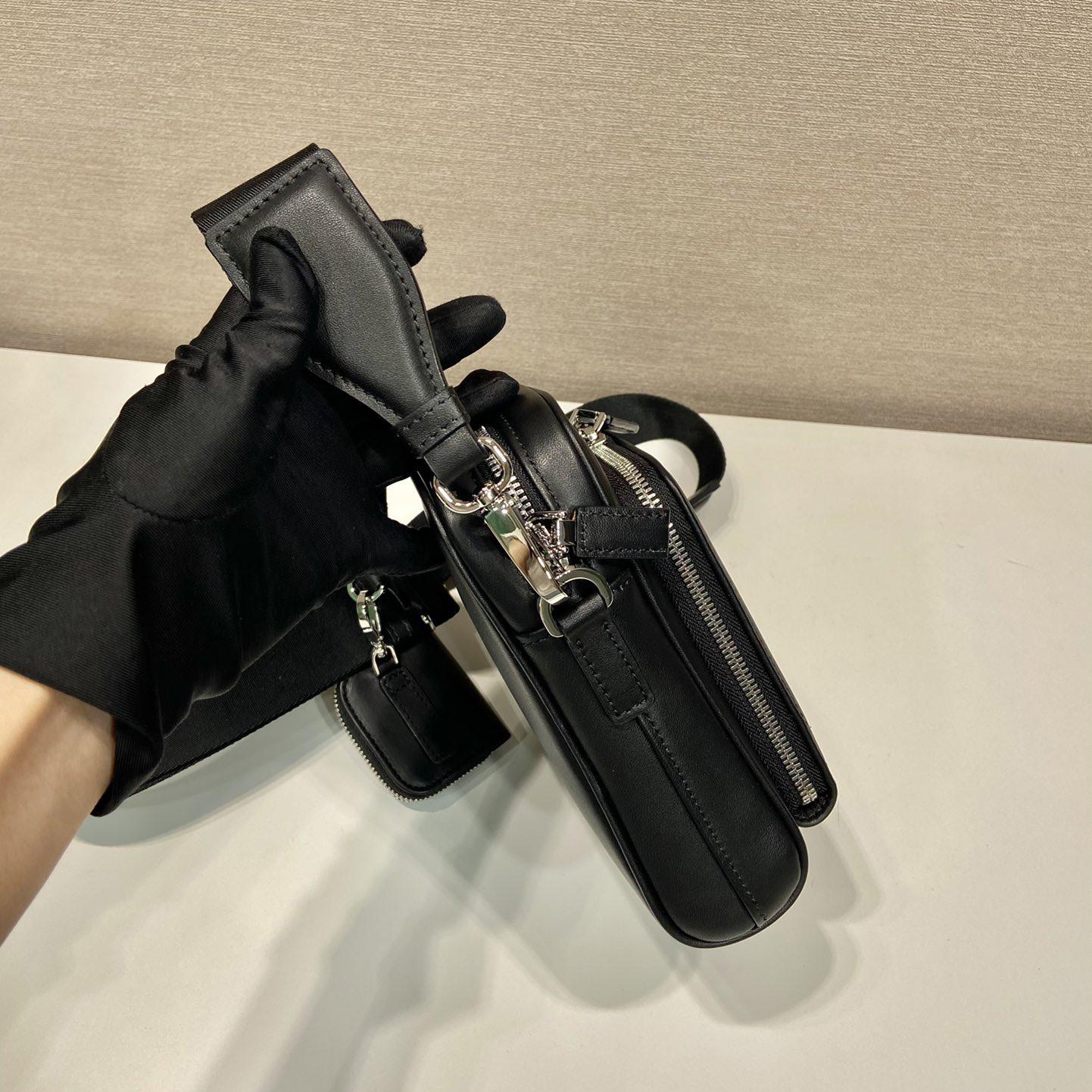 Prada Leather Shoulder Bag With Pouch - DopestKickz