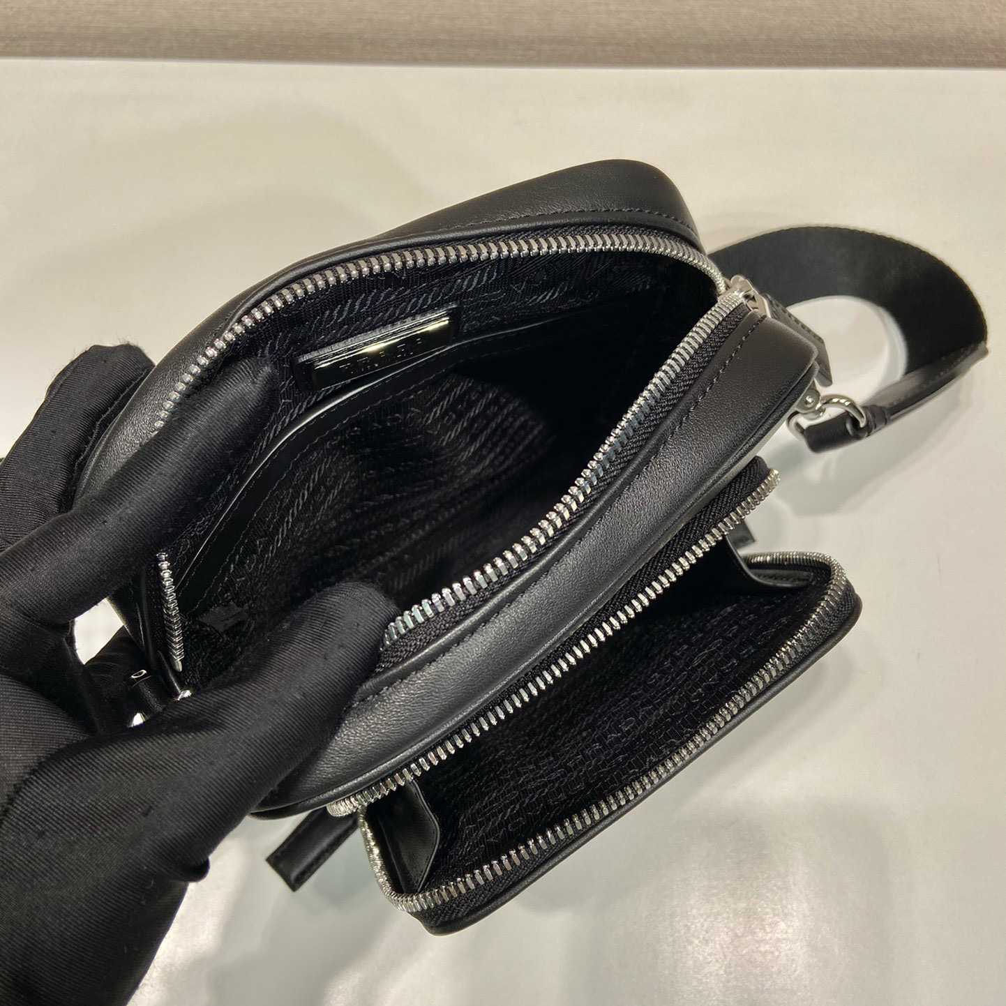 Prada Leather Shoulder Bag With Pouch - DopestKickz