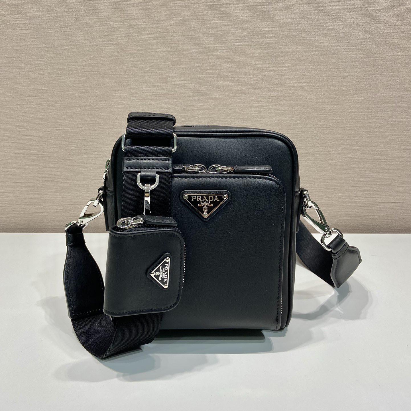 Prada Leather Shoulder Bag With Pouch - DopestKickz