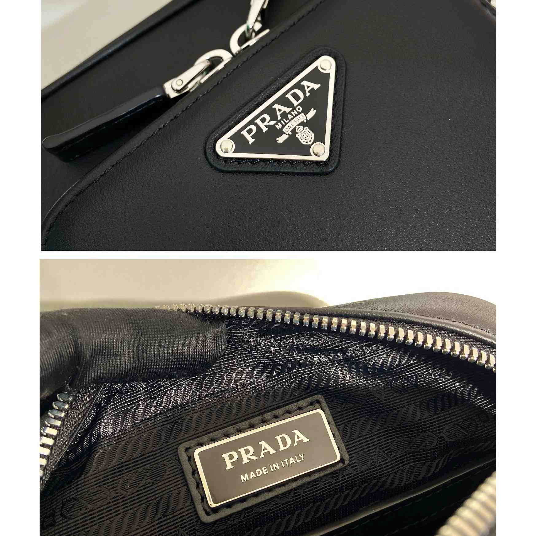 Prada Leather Shoulder Bag With Pouch - DopestKickz