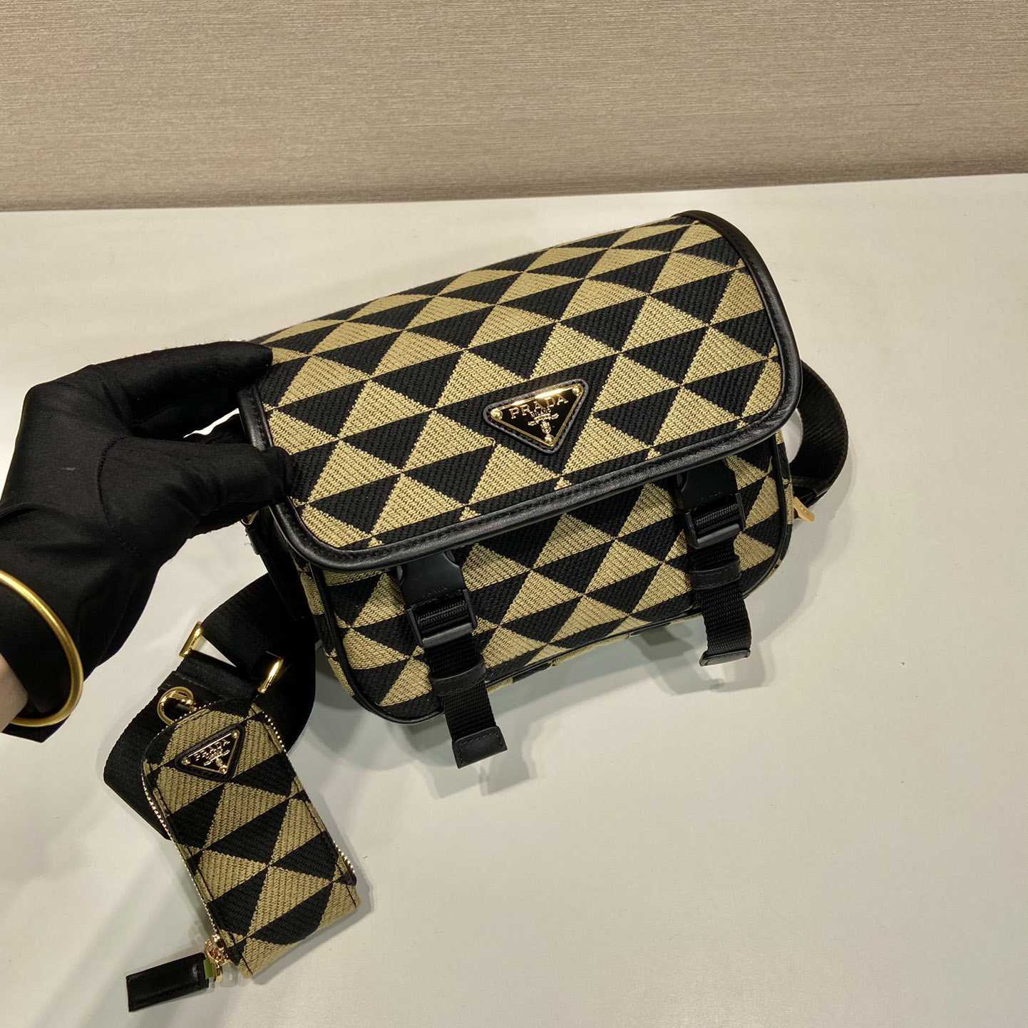 Prada Symbole Embroidered Fabric Bag - DopestKickz