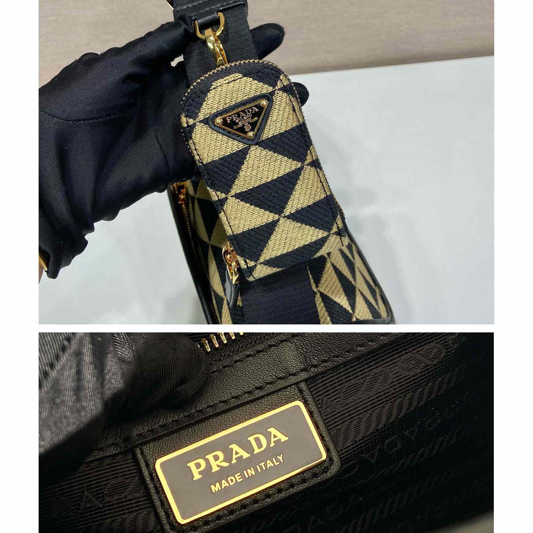 Prada Symbole Embroidered Fabric Bag - DopestKickz