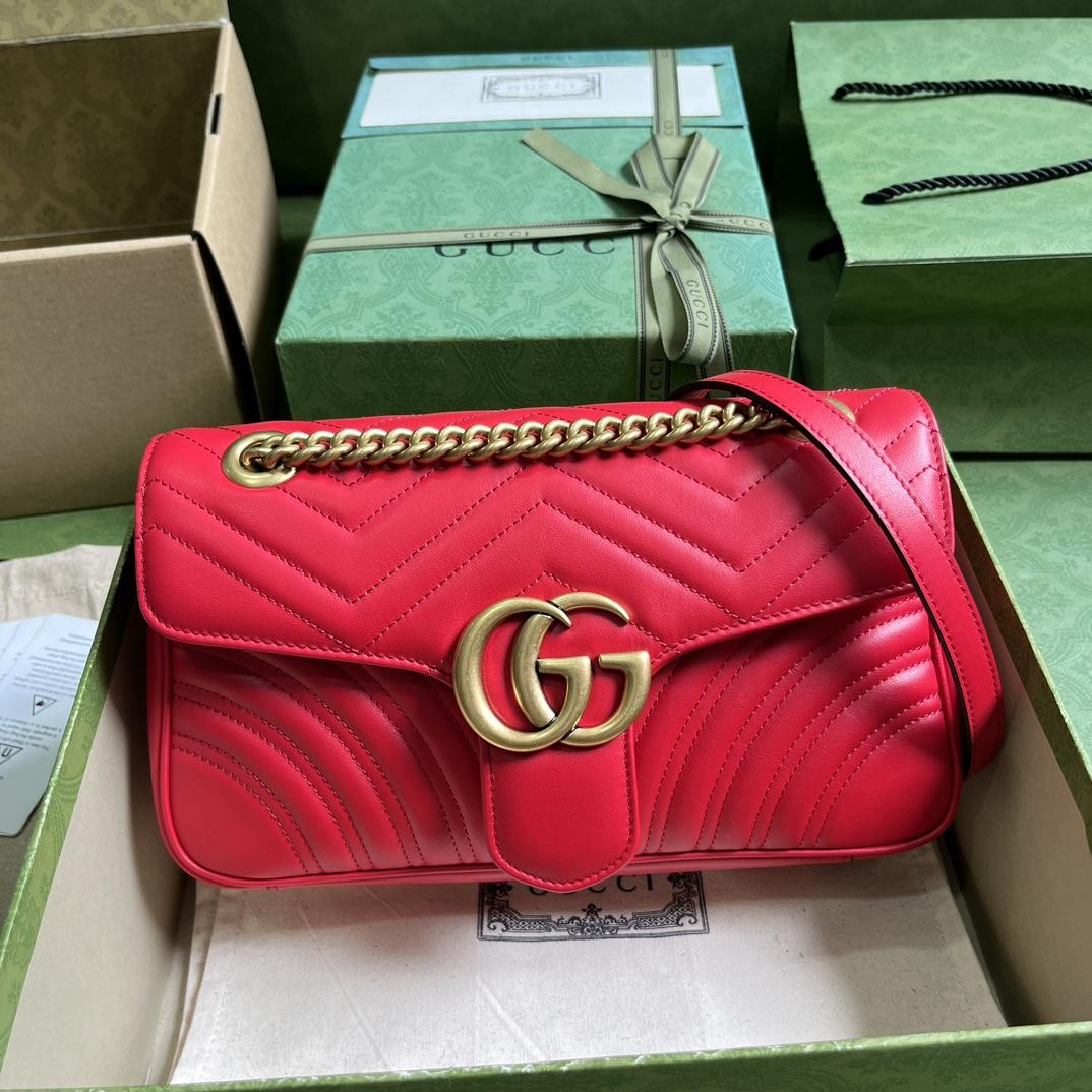 Gucci GG Marmont Small Shoulder Bag(26*15*7cm)   - DopestKickz