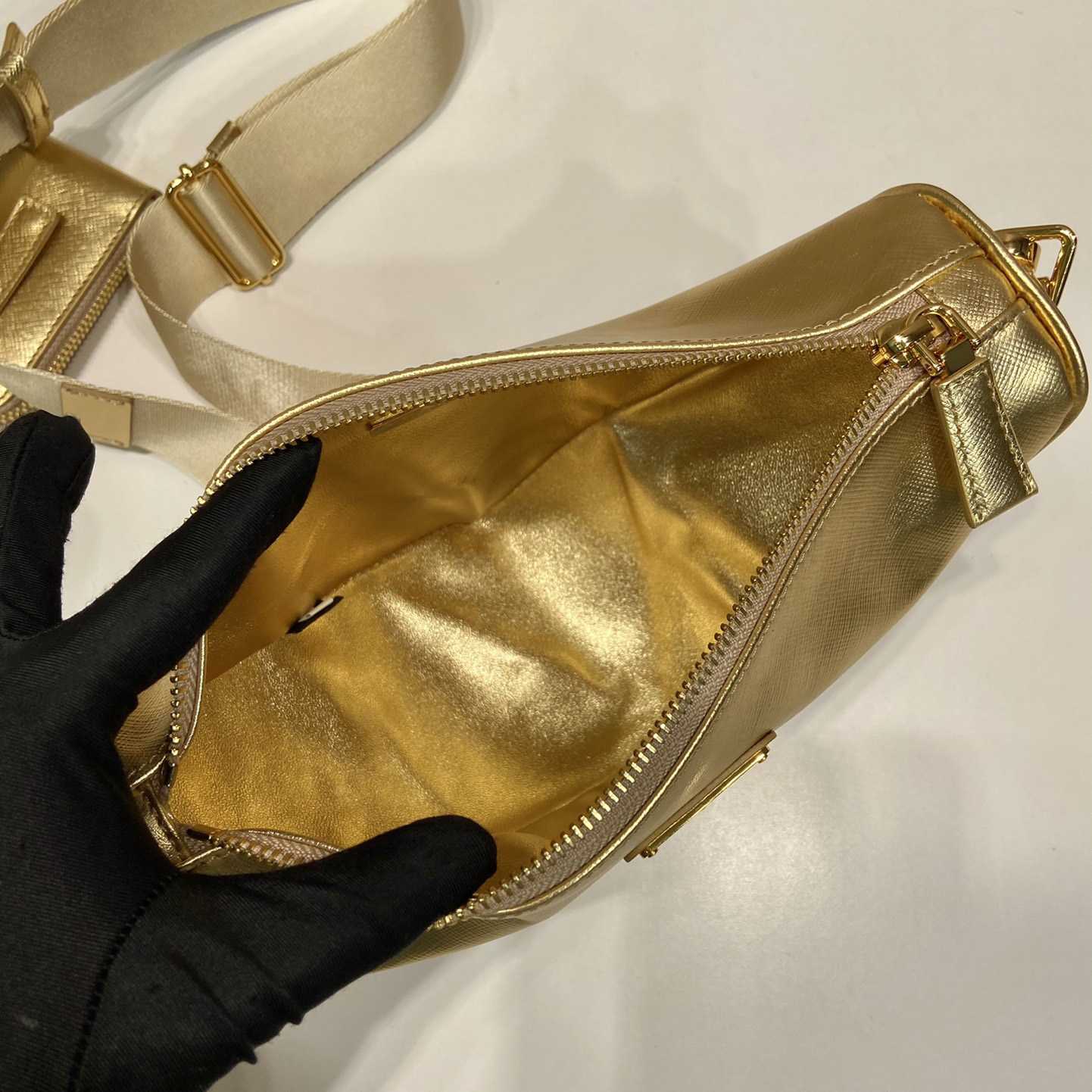 Prada Triangle Saffiano Leather Shoulder Bag - DopestKickz