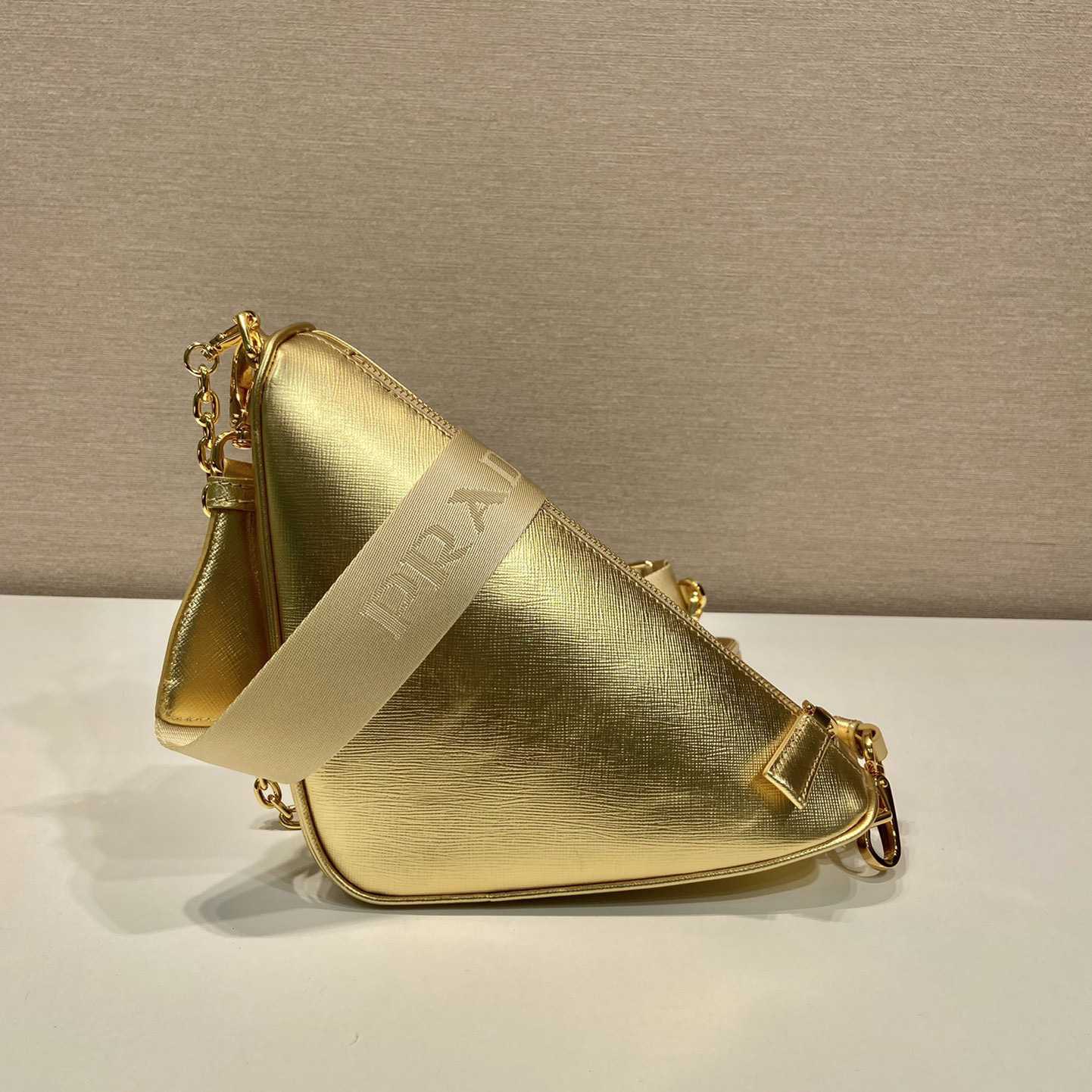 Prada Triangle Saffiano Leather Shoulder Bag - DopestKickz