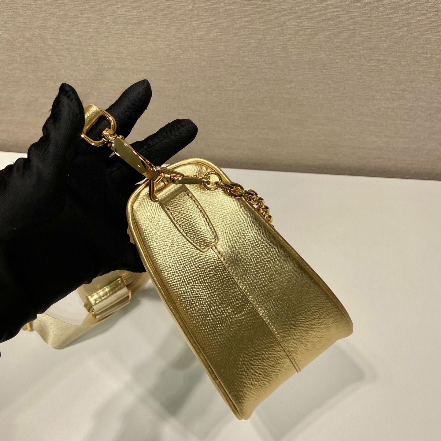 Prada Triangle Saffiano Leather Shoulder Bag - DopestKickz